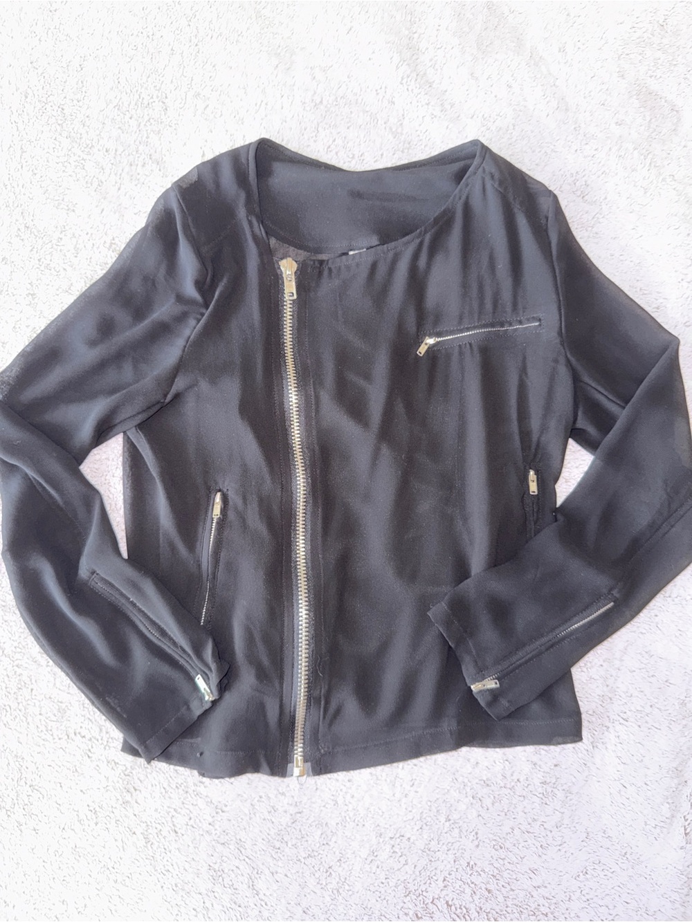 GYPSY JUNKIES Sheer Zip Up Jacket